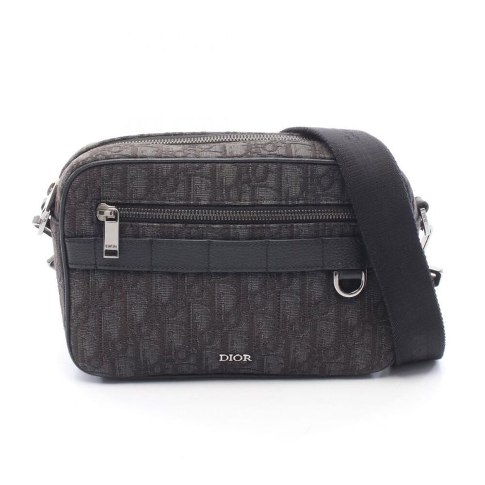 Christian Dior Safari Oblique Canvas Leather Shoulder Bag